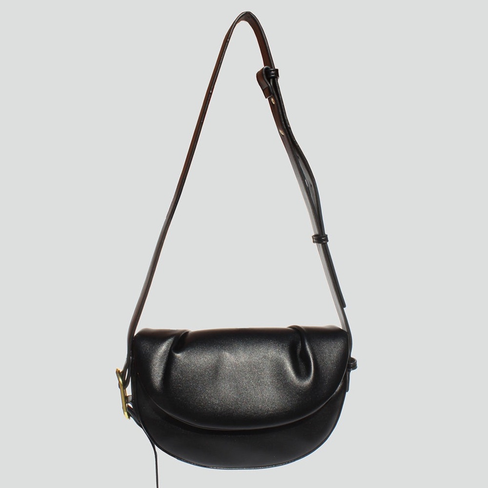 Street Level Fleur Half Moon Crossbody - Black